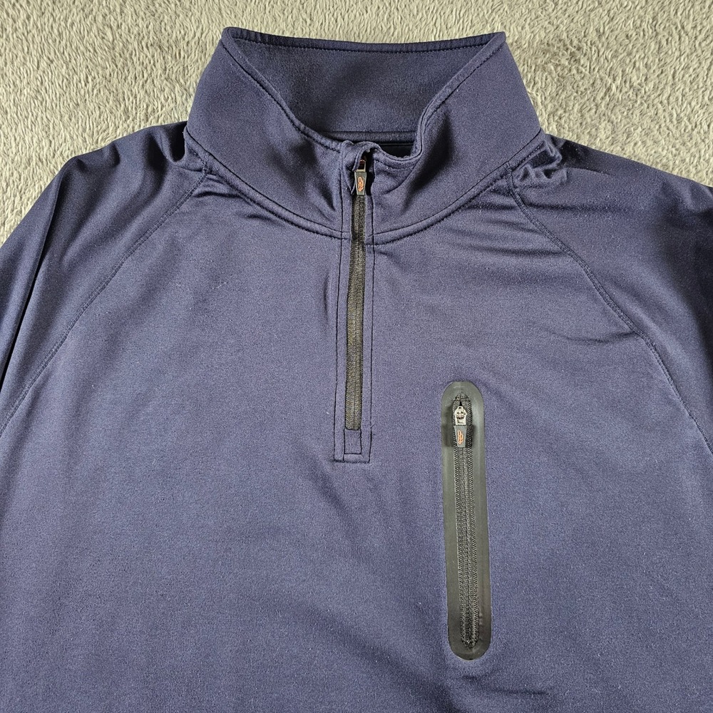 OneDayAway‎ Mens Navy Blue Quarter Zip Pullover Chest Pocket XL Golf Casual